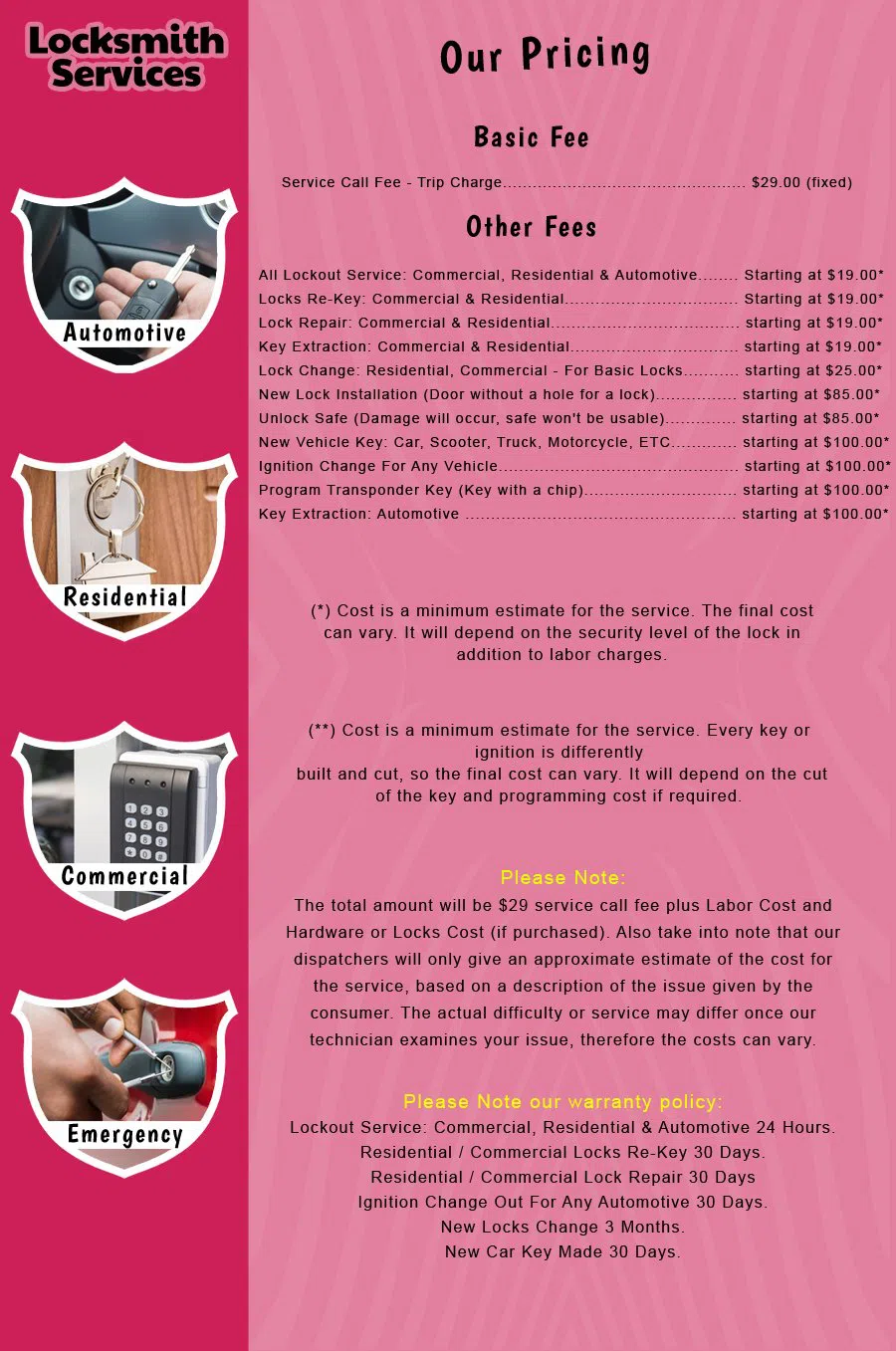 Garfield NJ Locksmith Store Garfield, NJ 973-530-2679 - price-list-c-18